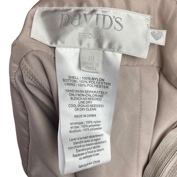 David’s Bridal Gold Metallic Halter Bridesmaid Dress Size 10 Shiny Glitter - Picture 6 of 12